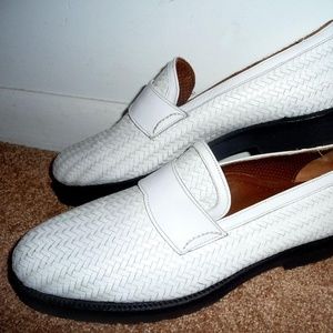 Dieter Kuckelkorn White Woven Loafers - Size 10
